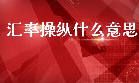 汇率操纵什么意思_https://wap.lcjysmgs.com_元宇宙_第1张