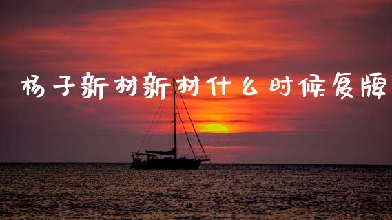 杨子新材新材什么时候复牌_https://wap.lcjysmgs.com_元宇宙_第1张