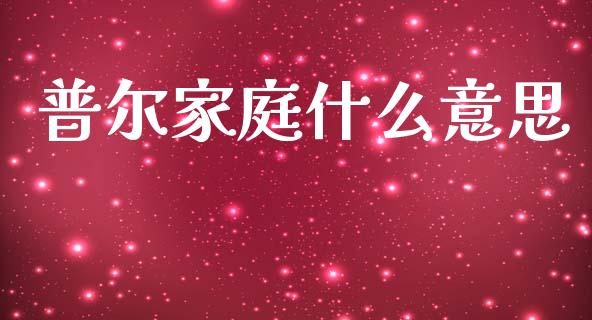 普尔家庭什么意思_https://wap.lcjysmgs.com_金融交易_第1张