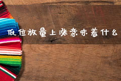 低位放量上涨意味着什么_https://wap.lcjysmgs.com_金融交易_第1张