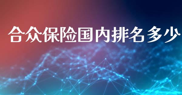 合众保险国内排名多少_https://wap.lcjysmgs.com_金融交易_第1张