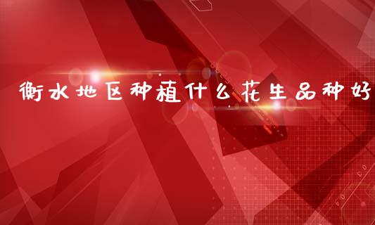 衡水地区种植什么花生品种好_https://wap.lcjysmgs.com_债券基金_第1张