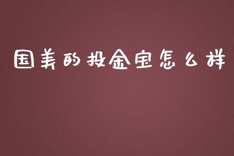 国美的投金宝怎么样_https://wap.lcjysmgs.com_原油期货_第1张