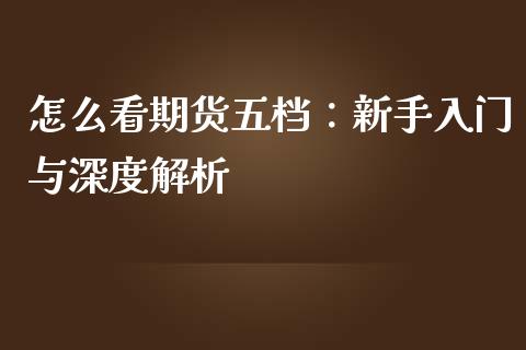 怎么看期货五档：新手入门与深度解析_https://wap.lcjysmgs.com_原油期货_第1张