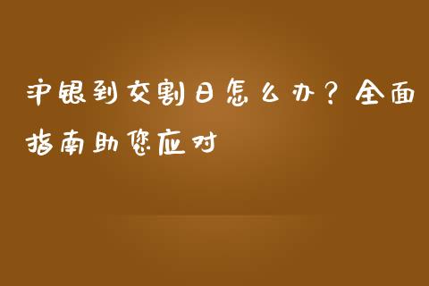 沪银到交割日怎么办？全面指南助您应对_https://wap.lcjysmgs.com_债券基金_第1张