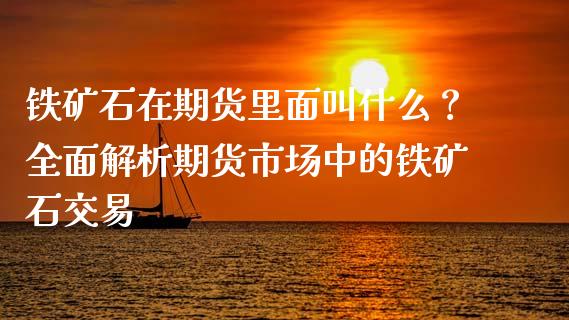 铁矿石在期货里面叫什么？全面解析期货市场中的铁矿石交易_https://wap.lcjysmgs.com_债券基金_第1张