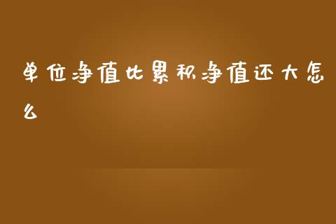 单位净值比累积净值还大怎么_https://wap.lcjysmgs.com_原油期货_第1张