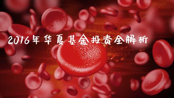 2016年华夏基金投资全解析_https://wap.lcjysmgs.com_金融交易_第1张