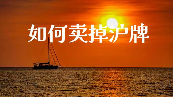 如何卖掉沪牌_https://wap.lcjysmgs.com_原油期货_第1张