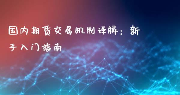 国内期货交易机制详解：新手入门指南_https://wap.lcjysmgs.com_原油期货_第1张