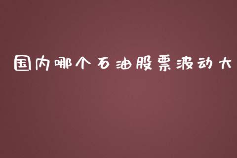 国内哪个石油股票波动大_https://wap.lcjysmgs.com_原油期货_第1张