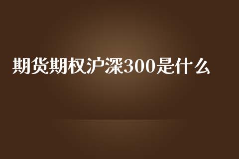 期货期权沪深300是什么_https://wap.lcjysmgs.com_金融交易_第1张
