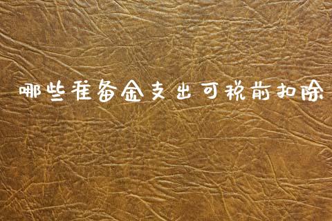 哪些准备金支出可税前扣除_https://wap.lcjysmgs.com_债券基金_第1张