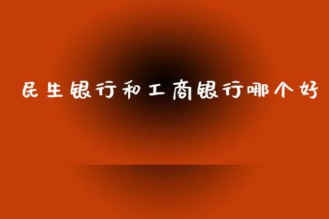 民生银行和工商银行哪个好_https://wap.lcjysmgs.com_元宇宙_第1张