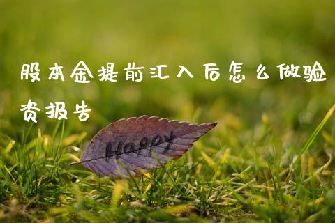股本金提前汇入后怎么做验资报告_https://wap.lcjysmgs.com_原油期货_第1张