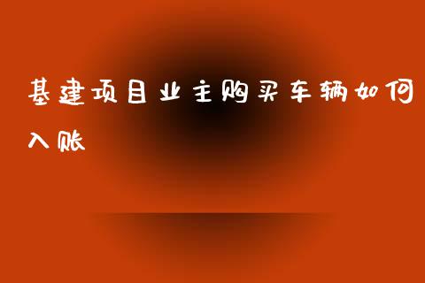 基建项目业主购买车辆如何入账_https://wap.lcjysmgs.com_金融交易_第1张
