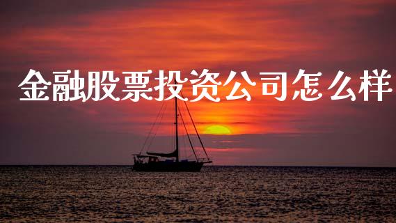 金融股票投资公司怎么样_https://wap.lcjysmgs.com_原油期货_第1张