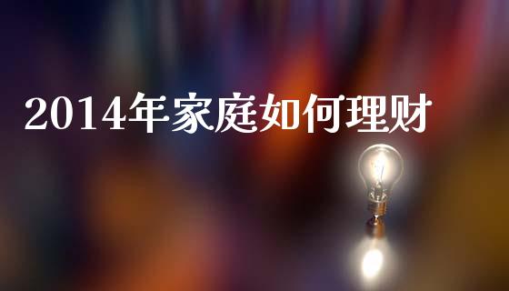 2014年家庭如何理财_https://wap.lcjysmgs.com_债券基金_第1张