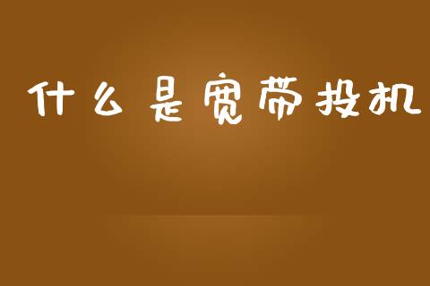 什么是宽带投机_https://wap.lcjysmgs.com_债券基金_第1张