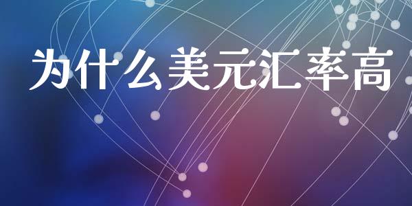 为什么美元汇率高_https://wap.lcjysmgs.com_债券基金_第1张
