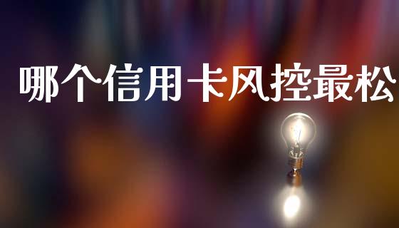 哪个信用卡风控最松_https://wap.lcjysmgs.com_原油期货_第1张