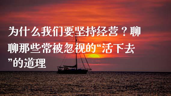 为什么我们要坚持经营？聊聊那些常被忽视的“活下去”的道理_https://wap.lcjysmgs.com_元宇宙_第1张
