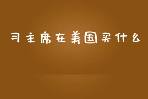 习主席在美国买什么_https://wap.lcjysmgs.com_金融交易_第1张