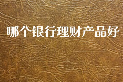 哪个银行理财产品好_https://wap.lcjysmgs.com_原油期货_第1张