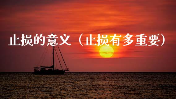 止损的意义（止损有多重要）_https://wap.lcjysmgs.com_原油期货_第1张