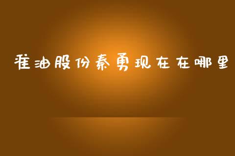 准油股份秦勇现在在哪里_https://wap.lcjysmgs.com_原油期货_第1张
