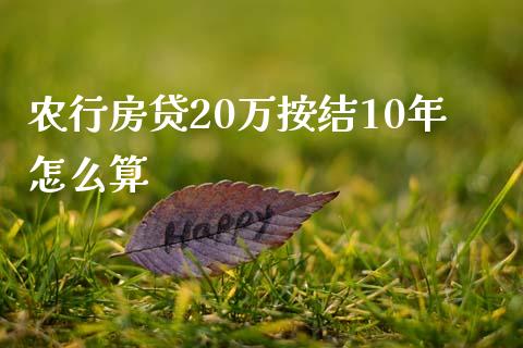 农行房贷20万按结10年怎么算_https://wap.lcjysmgs.com_债券基金_第1张