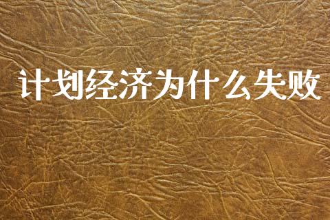 计划经济为什么失败_https://wap.lcjysmgs.com_债券基金_第1张