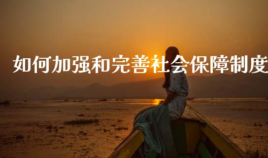 如何加强和完善社会保障制度_https://wap.lcjysmgs.com_原油期货_第1张