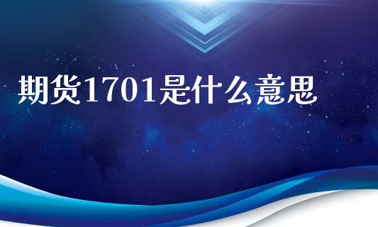 期货1701是什么意思_https://wap.lcjysmgs.com_金融交易_第1张