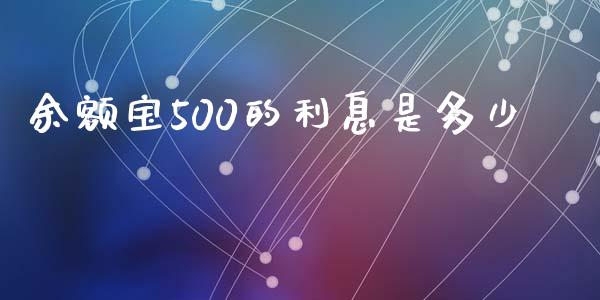 余额宝500的利息是多少_https://wap.lcjysmgs.com_债券基金_第1张