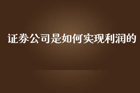 证券公司是如何实现利润的_https://wap.lcjysmgs.com_元宇宙_第1张