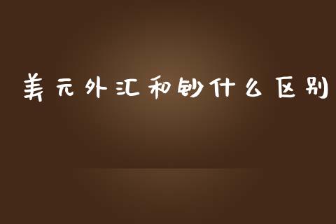 美元外汇和钞什么区别_https://wap.lcjysmgs.com_债券基金_第1张
