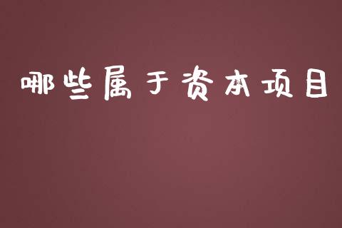 哪些属于资本项目_https://wap.lcjysmgs.com_原油期货_第1张