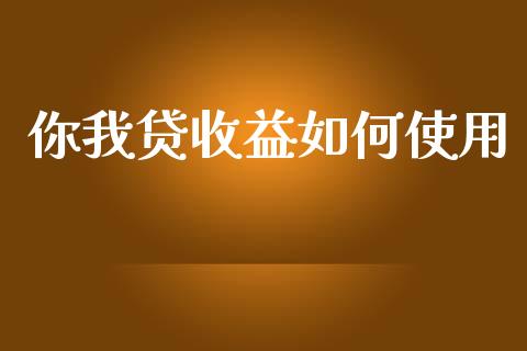 你我贷收益如何使用_https://wap.lcjysmgs.com_债券基金_第1张
