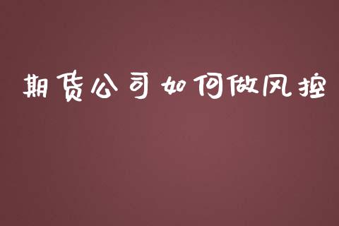 期货公司如何做风控_https://wap.lcjysmgs.com_原油期货_第1张