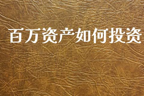 百万资产如何投资_https://wap.lcjysmgs.com_原油期货_第1张