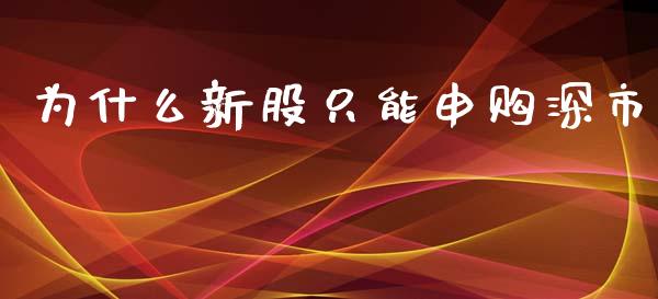 为什么新股只能申购深市_https://wap.lcjysmgs.com_元宇宙_第1张