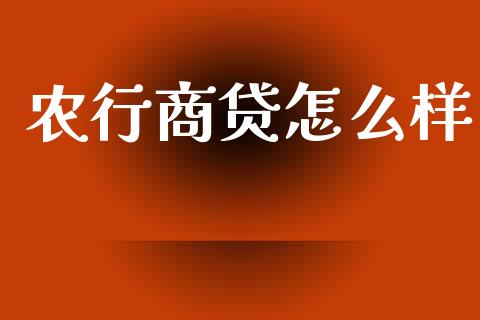 农行商贷怎么样_https://wap.lcjysmgs.com_金融交易_第1张