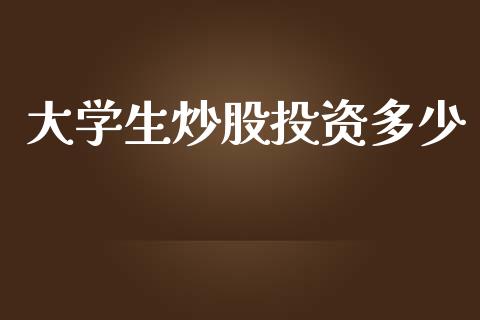 大学生炒股投资多少_https://wap.lcjysmgs.com_元宇宙_第1张