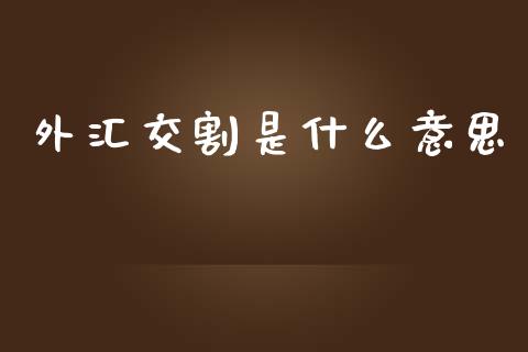外汇交割是什么意思_https://wap.lcjysmgs.com_元宇宙_第1张