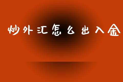 炒外汇怎么出入金_https://wap.lcjysmgs.com_原油期货_第1张