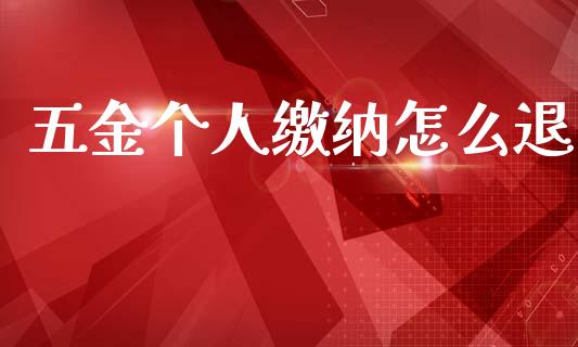 五金个人缴纳怎么退_https://wap.lcjysmgs.com_债券基金_第1张