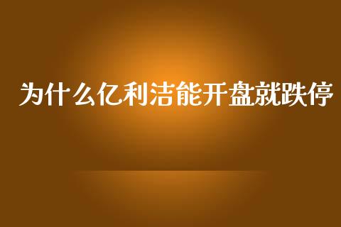 为什么亿利洁能开盘就跌停_https://wap.lcjysmgs.com_金融交易_第1张