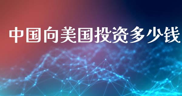 中国向美国投资多少钱_https://wap.lcjysmgs.com_元宇宙_第1张