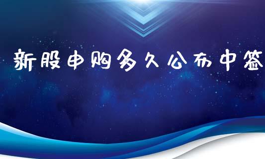 新股申购多久公布中签_https://wap.lcjysmgs.com_原油期货_第1张